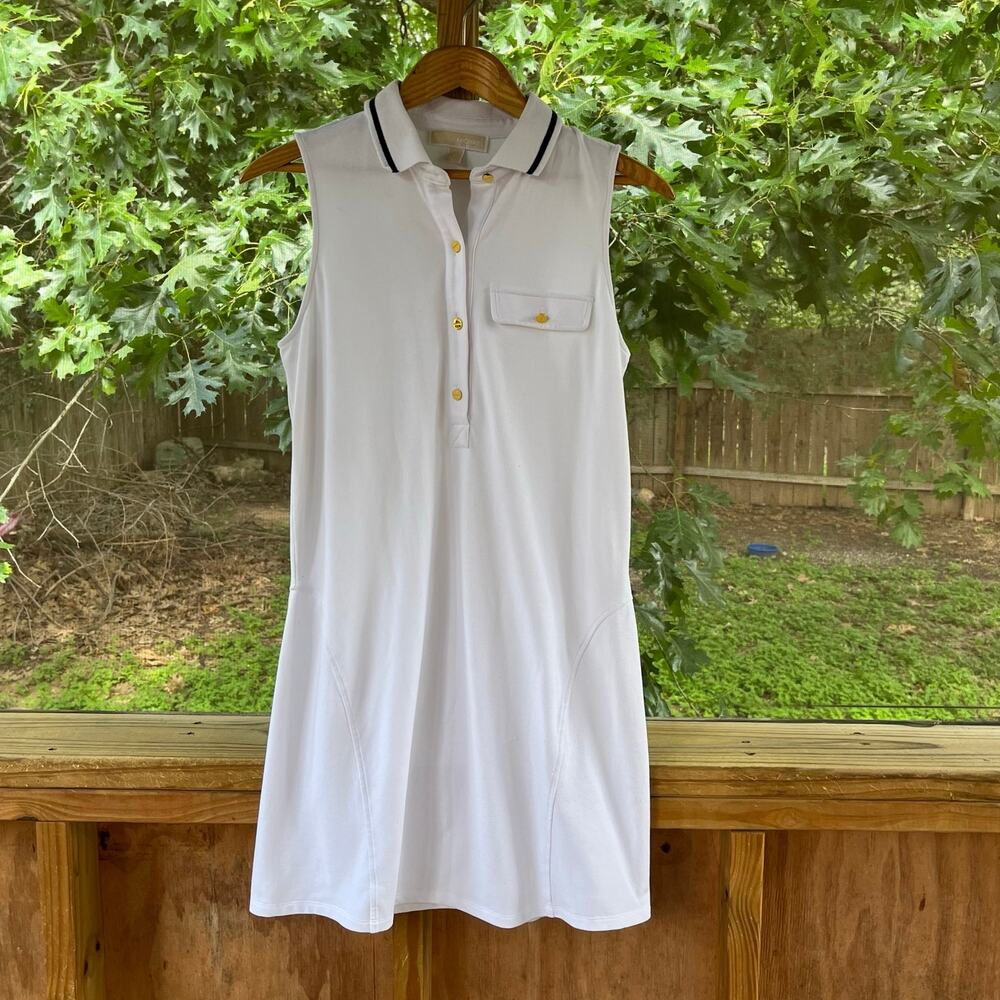 Michael Michael Kors Women's White Preppy Polo Athletic Dress Size M